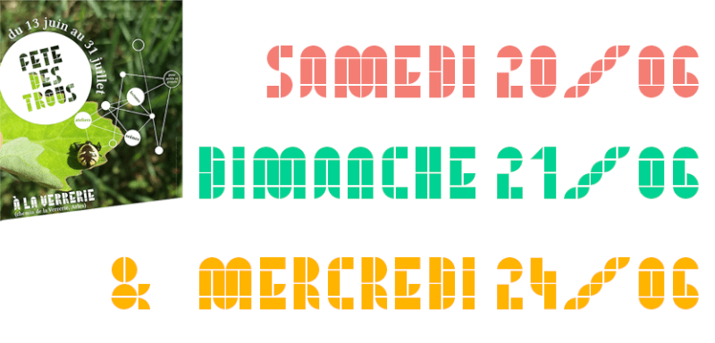 You are currently viewing Samedi 20 et dimanche 21 juin & Mercredi 24 juin
